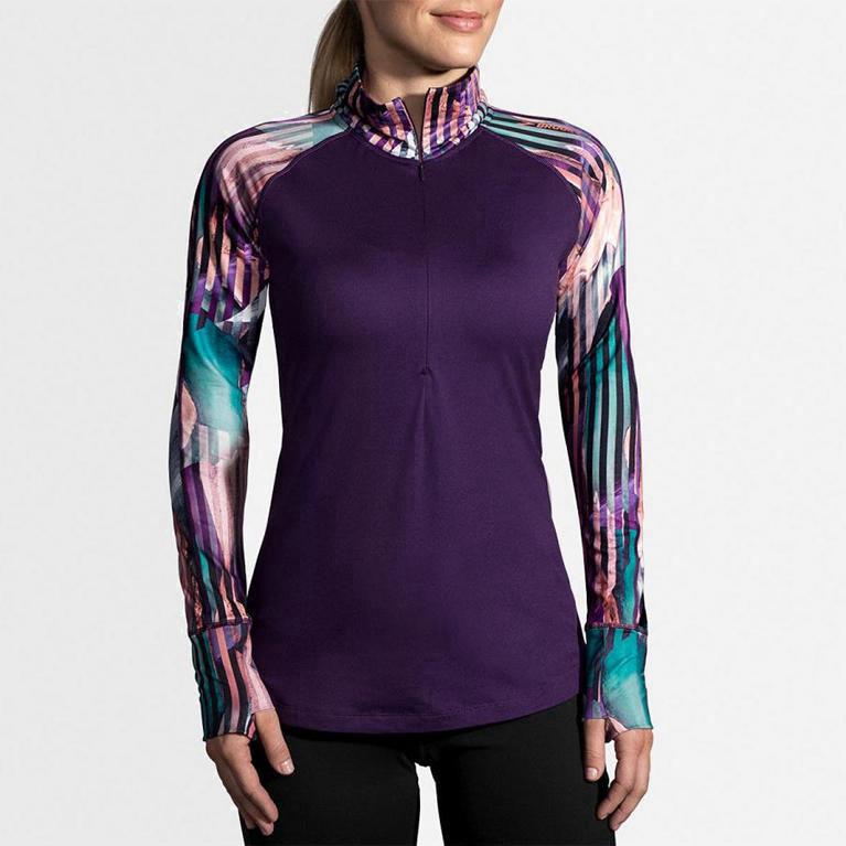 Brooks Dash Half Zip Womens Running Jackets - Purple - Philippines (835146NTQ)